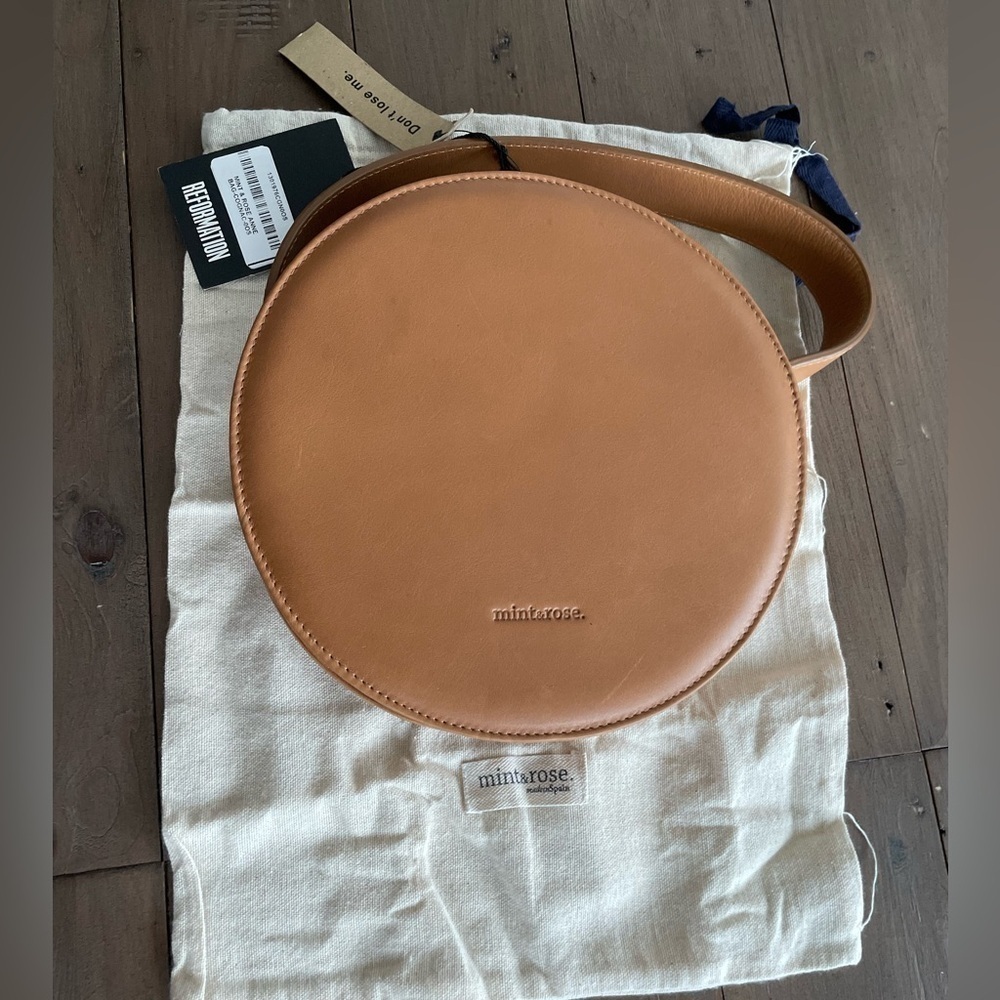 Reformation X Mint & Rose Anne leather bag cognac NWT - Picture 3 of 7